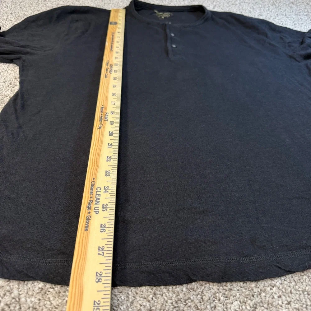 Banana Republic Mens Organic Cotton Long Sleeve Henley 2 Pack XL Black Grey